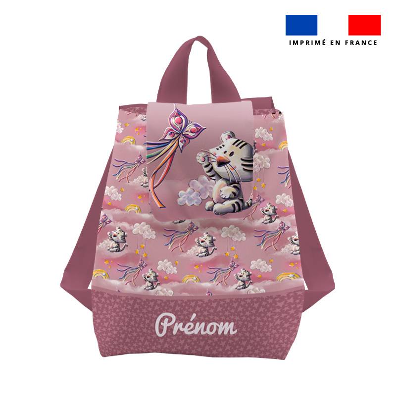 Kit sac à dos enfant personnalisé - Tigre blanc - Création Stillistic