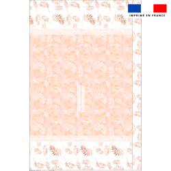 Coupon 135x200 cm de mousseline pour poncho de plage motif feuille tie and dye