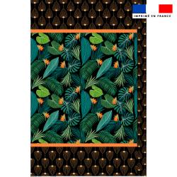 Coupon 135x200 cm de mousseline pour poncho de plage motif jungle