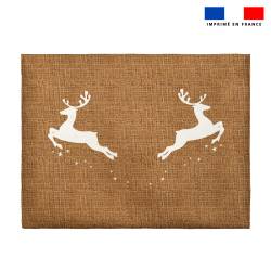 Coupon pour enveloppe en tissu motif joyeux noel effet jute