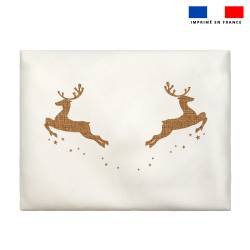 Coupon pour enveloppe en tissu motif joyeux noel effet jute