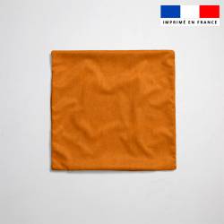 coupon - Coupon 240cm - Tissu imperméable aspect lin orange - Tissu imperméable 300gr/m² - 150 cm