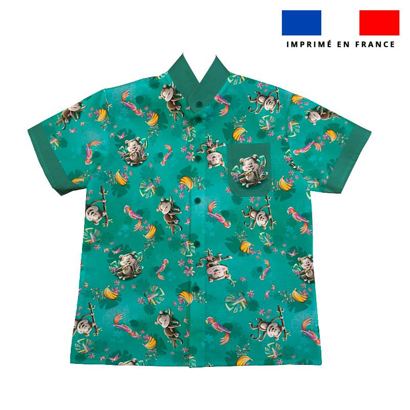 Patron chemise enfant imprimé animaux jungle - Création Stillistic