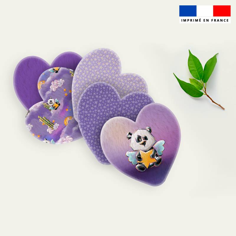 Coupon lingettes lavables coeurs motif panda ange - Création Stillistic