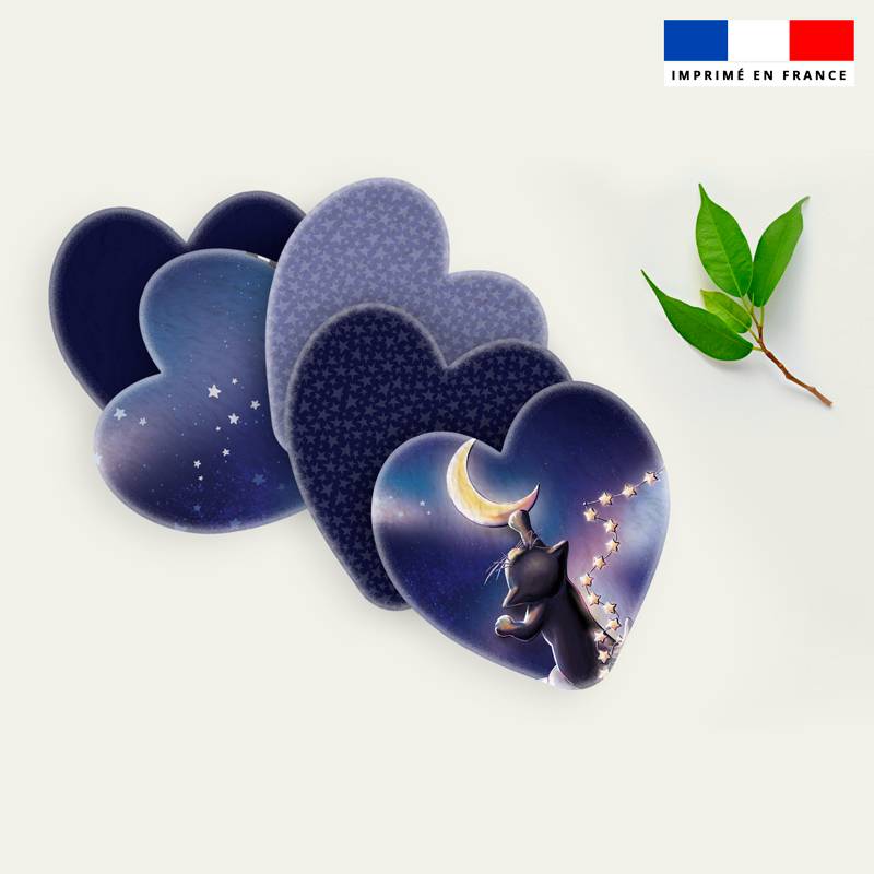 Coupon lingettes lavables coeurs motif chat sirius - Création Stillistic