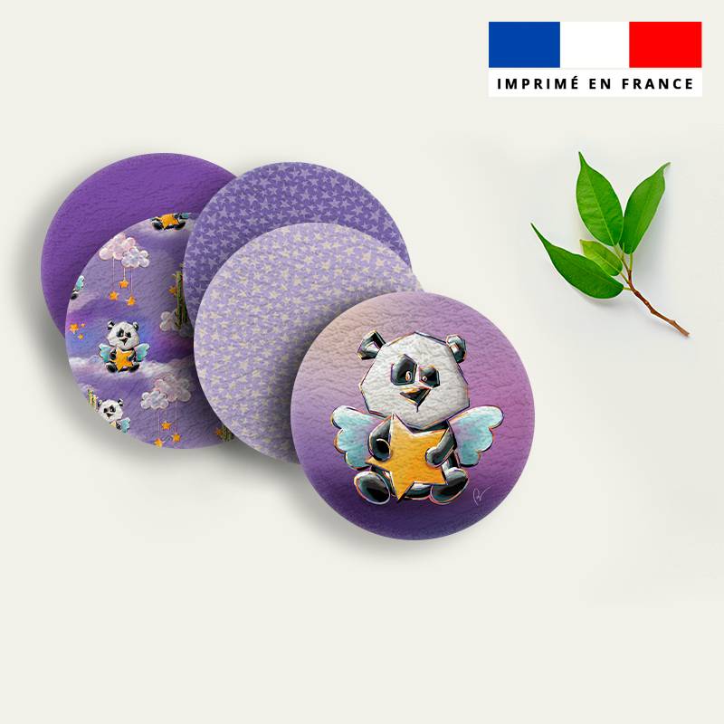 Coupon lingettes lavables rondes motif panda - Création Stillistic