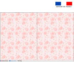 Coupon pour tote-bag motif floral rose - Création Cat&Colours