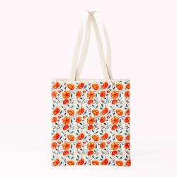 Coupon pour tote-bag motif floral blanc - Création Cat&Colours