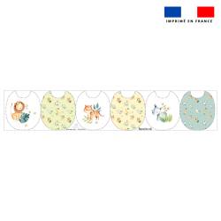 Kit bavoirs en éponge motif safari animaux aquarelle