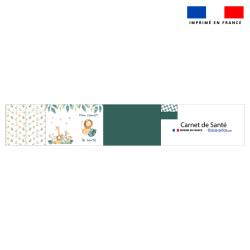 Patron imprimé pour protège carnet de santé motif safari animaux aquarelle