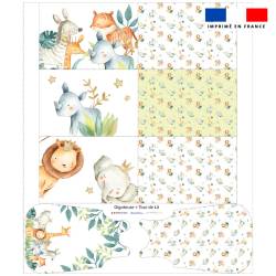 Coupon motif safari animaux aquarelle - Gigoteuse et Tour de Lit