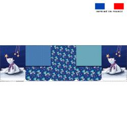 Lot de 5 coupons éponge pour serviettes de table pour enfant motif ours polaire- Création Stillistic