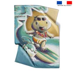 Coupon couverture imprimé hippo surf - Création Stillistic