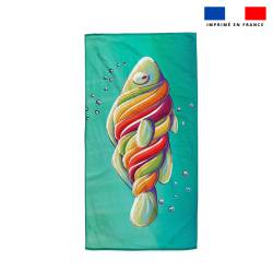 Coupon serviette de plage motif poisson sucre d'orge - Création Stillistic