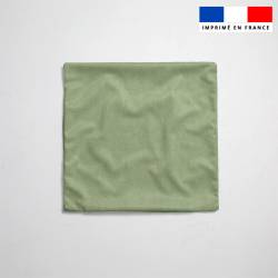 coupon - Coupon 155cm - Tissu imperméable vert olive aspect lin - Tissu imperméable 300gr/m² - 150 cm