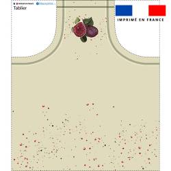 Patron imprimé pour tablier motif figue vert
