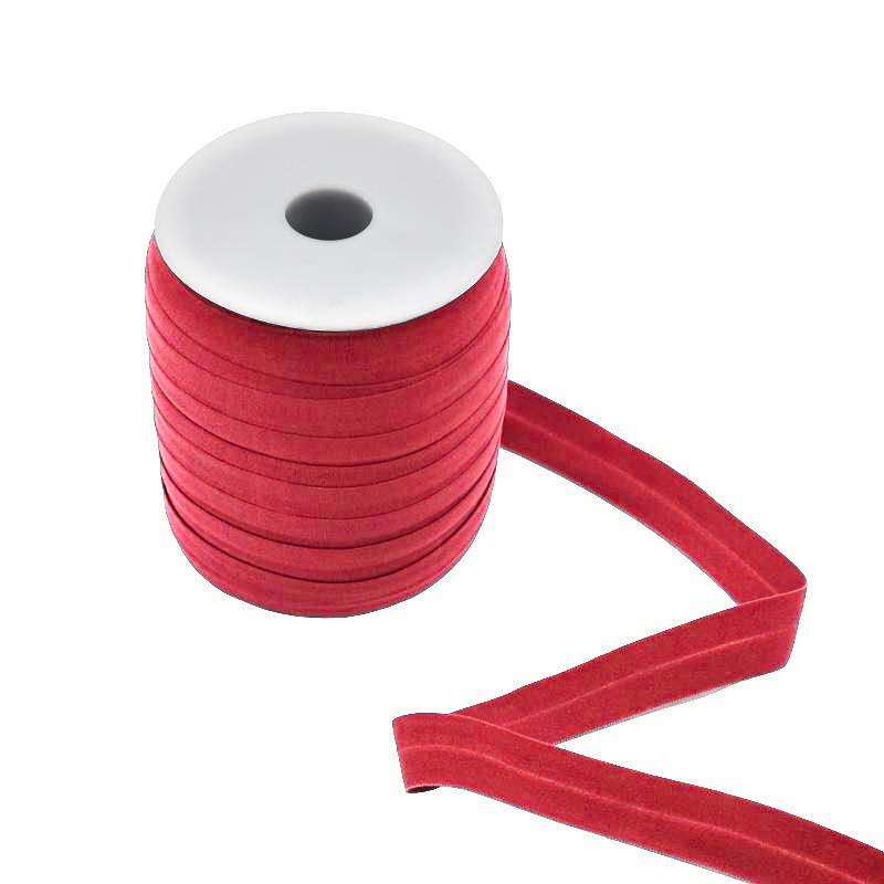 Bobine de 50m biais plat élastique pré-plié 20 mm rouge