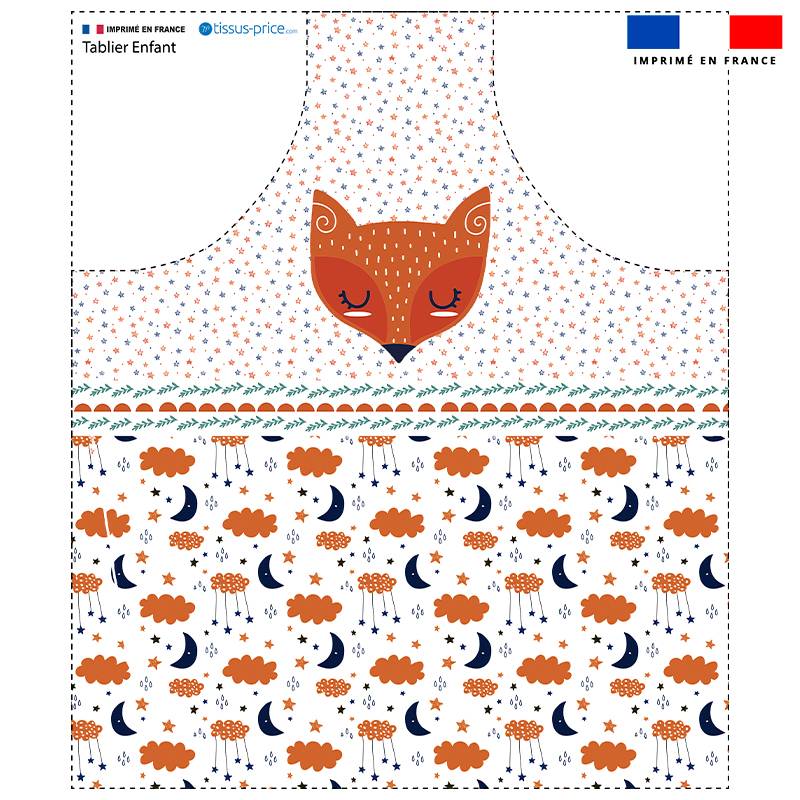 Patron imprimé pour tablier enfant motif renard