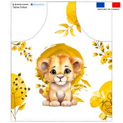 Patron imprimé pour tablier enfant motif lionceau aquarelle