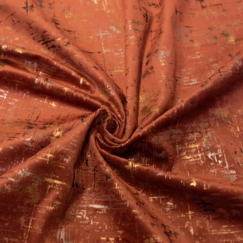 Tissu velours frappé Astral terracotta Oeko-tex