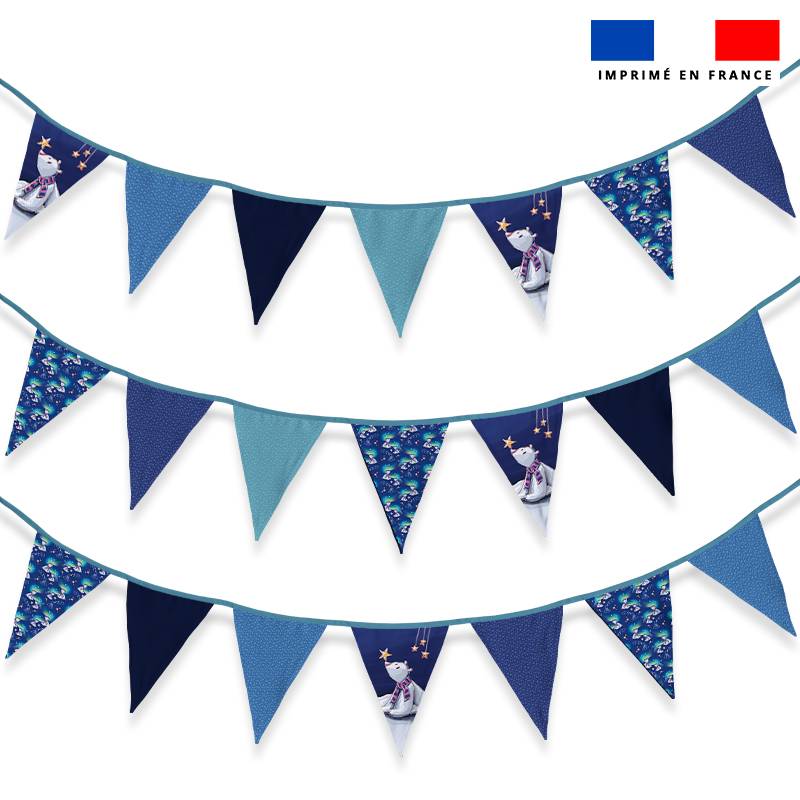 Coupon pour fanions motif ours polaire - Création Stillistic