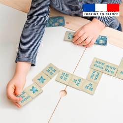 Patron imprimé pour jeu de dominos motif montgolfière aquarelle