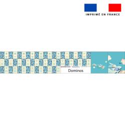 Patron imprimé pour jeu de dominos motif montgolfière aquarelle