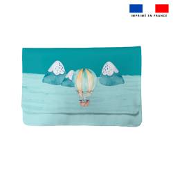 Kit pochette ardoise motif montgolfière aquarelle