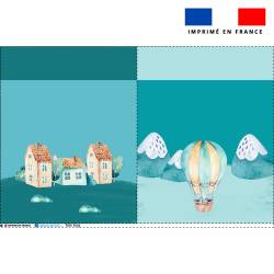 Coupon pour tote-bag motif montgolfière aquarelle