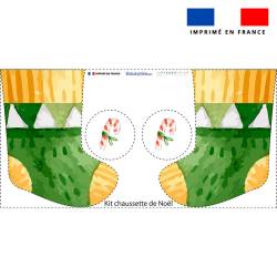 Kit chaussette de noel motif Noel aquarelle