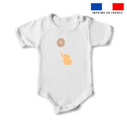 Body enfant 3 mois motif baby marron et ocre