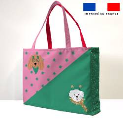 Kit couture sac cabas motif chien de Noel