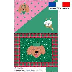 Kit pochette motif chien de Noel