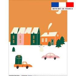 Coupon couverture imprimé ambiance Noel