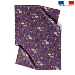 Coupon couverture imprimé fantôme violet - Création Stillistic