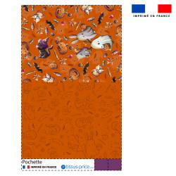 Kit pochette motif fantôme orange - Création Stillistic