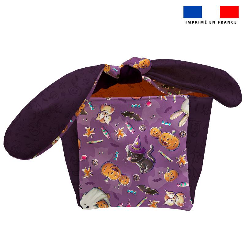 Kit sac à bonbons motif fantôme violet - Création Stillistic