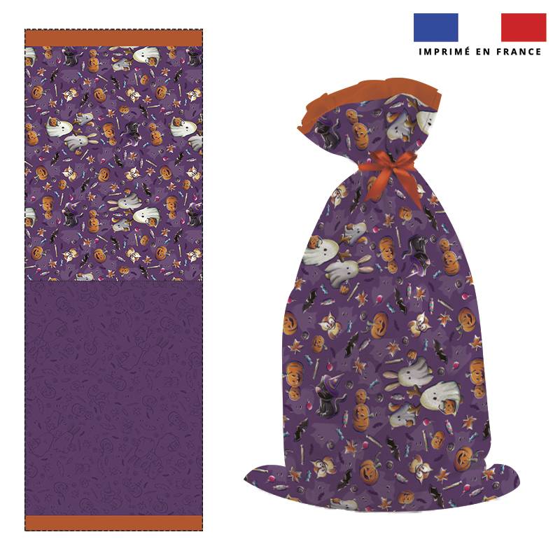 Kit sac à jouets motif fantôme violet - Création Stillistic