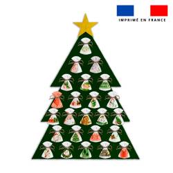 Coupon pour Calendrier de l'avent Sapin motif noel aquarelle