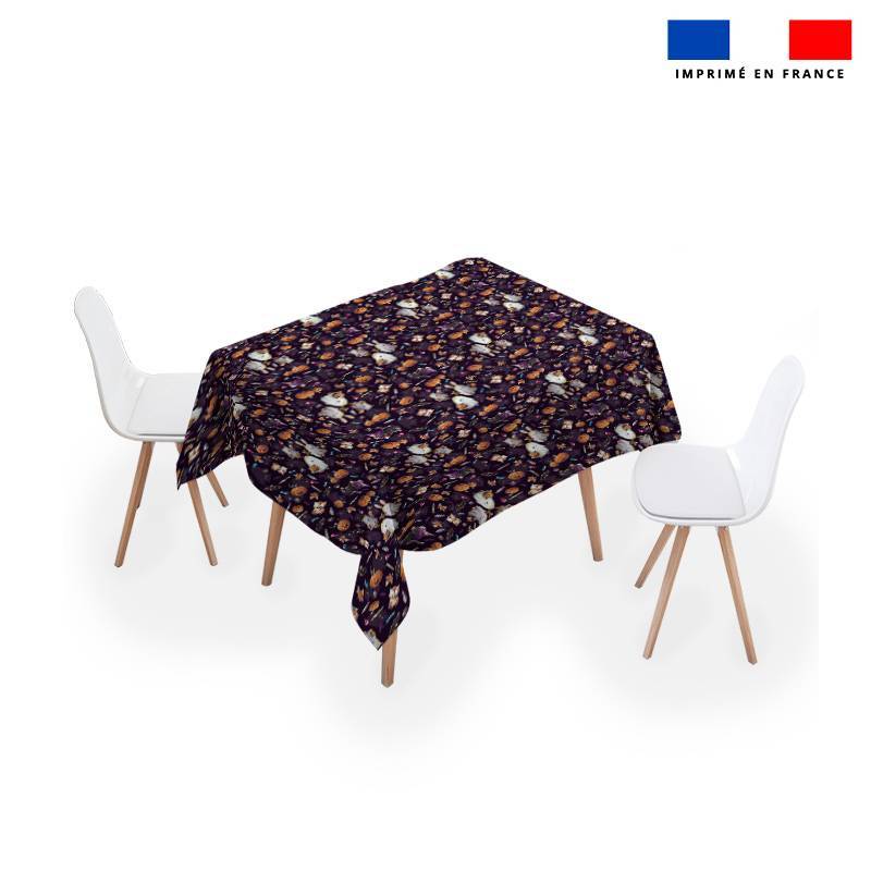 Coupon pour nappe carrée motif fantôme noir - Création Stillistic