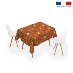 Coupon pour nappe carrée motif fantôme orange - Création Stillistic