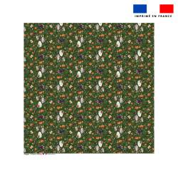 Coupon pour nappe carrée motif fantôme vert - Création Stillistic