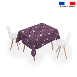 Coupon pour nappe carrée motif fantôme violet - Création Stillistic