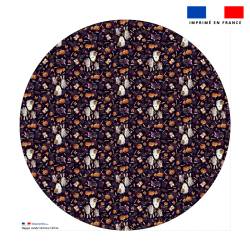 Coupon pour nappe ronde motif fantôme noir - Création Stillistic