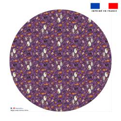 Coupon pour nappe ronde motif fantôme violet - Création Stillistic