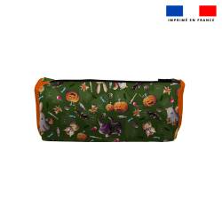 Kit trousse double compartiment motif fantôme vert + 1 trousse assortie - Création Stillistic