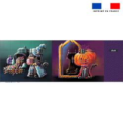 Patron imprimé pour jeu de puzzle 2 en 1 motif chats halloween - Création Stillistic