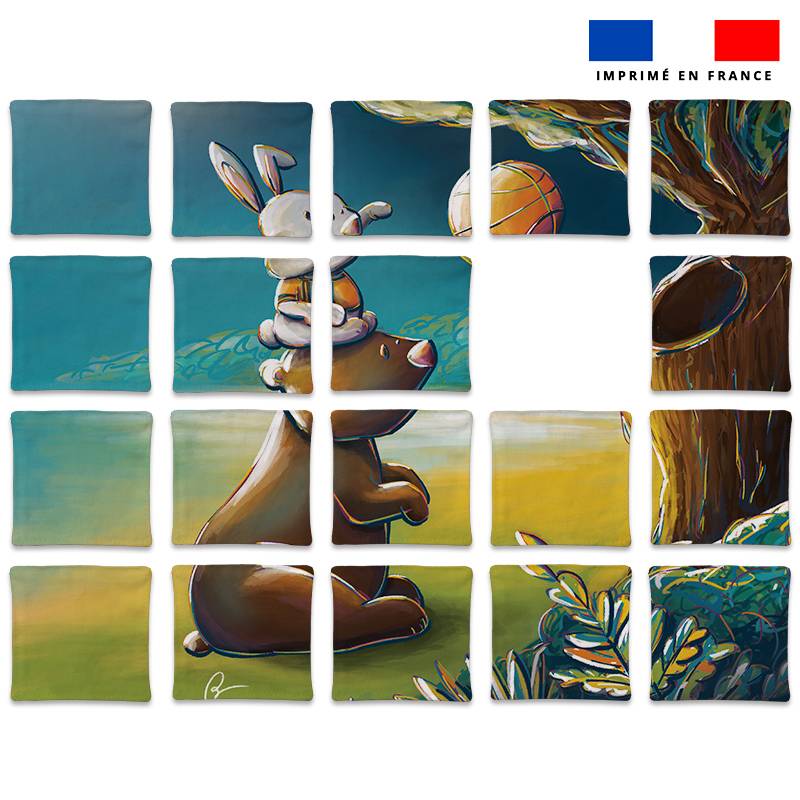 Patron imprimé pour jeu de puzzle 2 en 1 motif sport - Création Stillistic