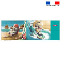 Patron imprimé pour jeu de puzzle 2 en 1 motif hippopotames - Création Stillistic