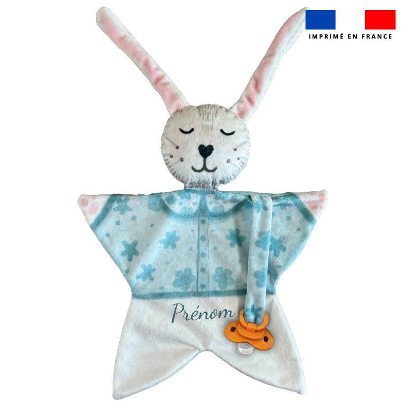 Kit doudou personnalisé - Lapin montgolfiere